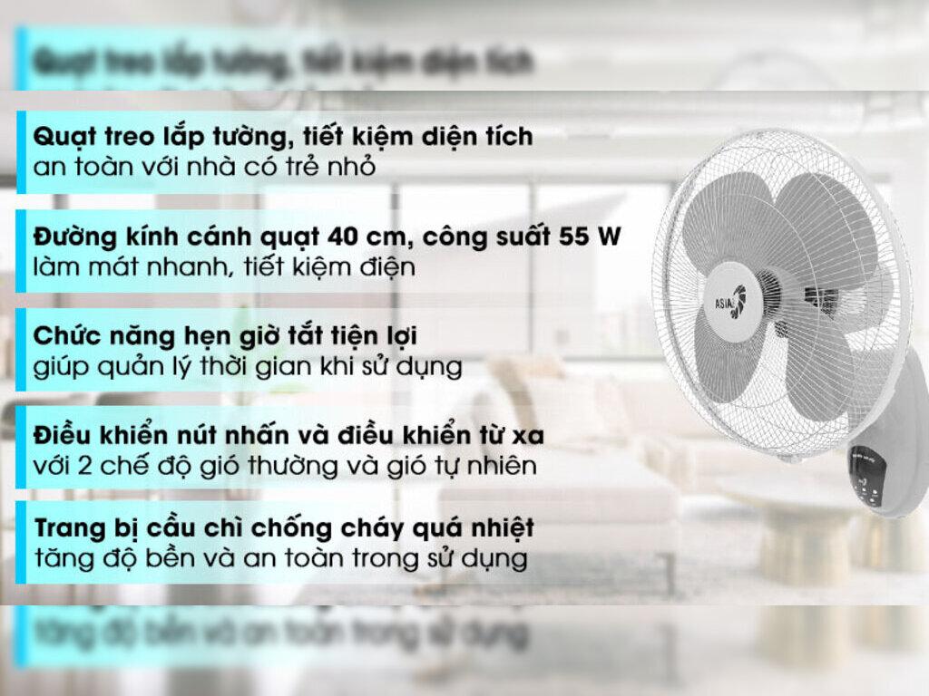 Quạt Treo Tường Asia 3 Cánh VY357690 55W