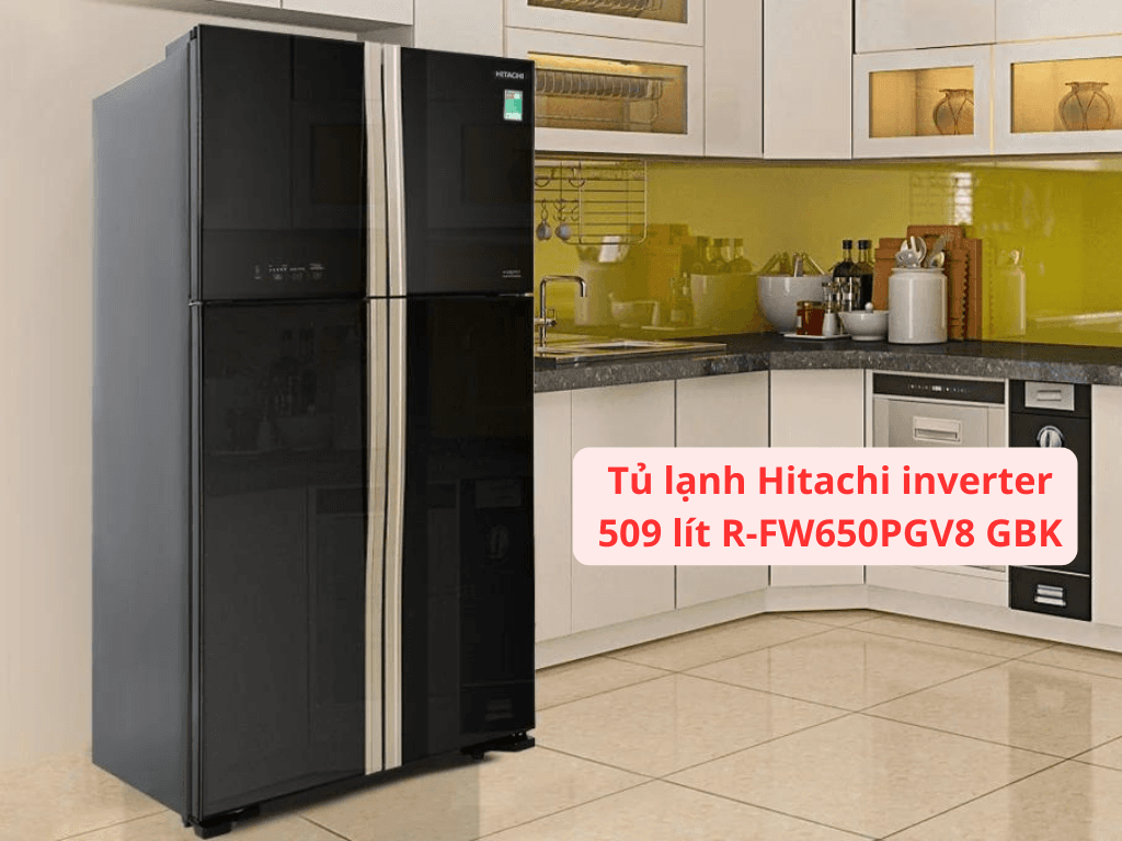 Tủ lạnh Hitachi inverter 509 lít R-FW650PGV8 GBK