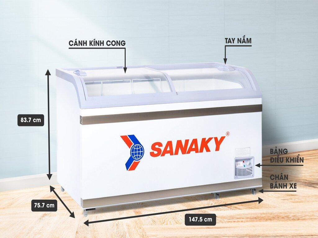 tủ đông mặt kính Sanaky