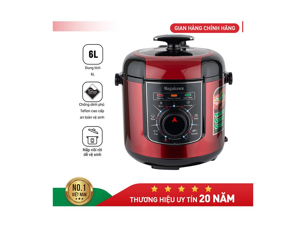 Review nồi cơm điện áp suất Nagakawa 6L NAG0205 giá SỐC, chính hãng 100%