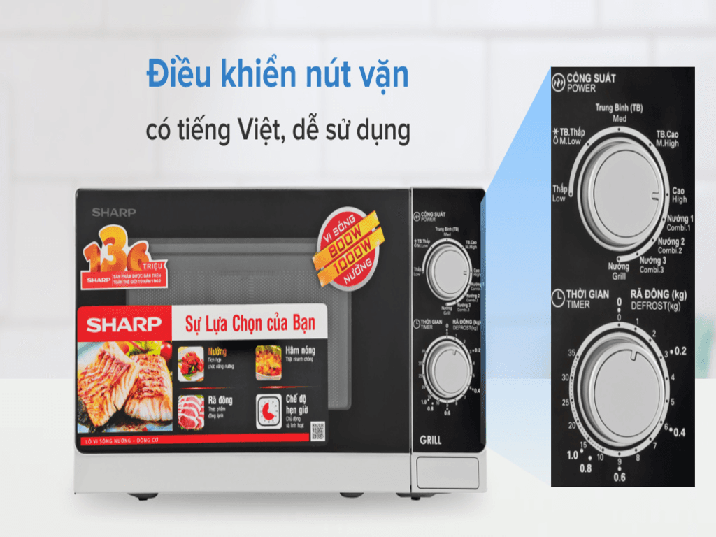 lò vi sóng Sharp R-G222VN(S) có tốt không