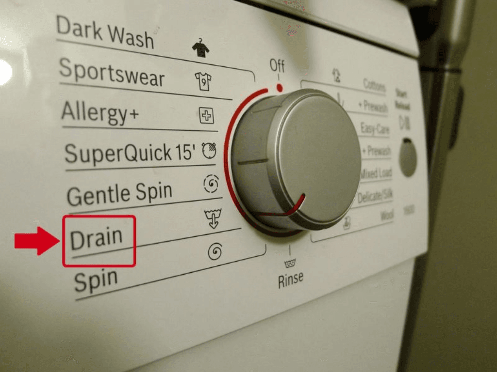 Sai lầm phổ biến khi sử dụng chức năng Drain trong máy giặt là gì?