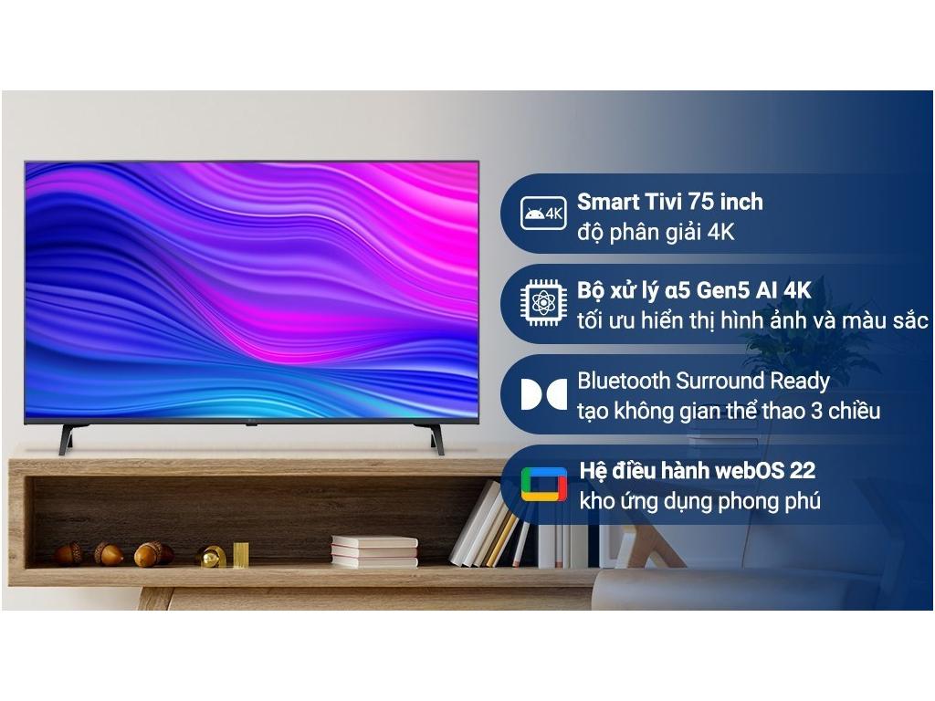 Tivi 75 inch LG 4K UHD 75UQ8000PSC WebOS 22 Chất lượng đi kèm giá thành