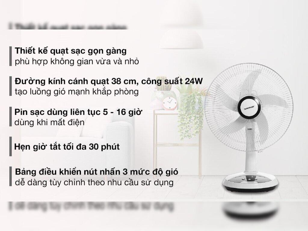 giá quạt tích điện