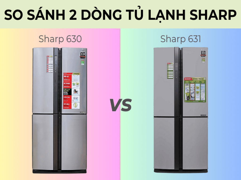 3+ khác biệt giữa tủ lạnh sharp 631 và tủ lạnh sharp 630 cần biết