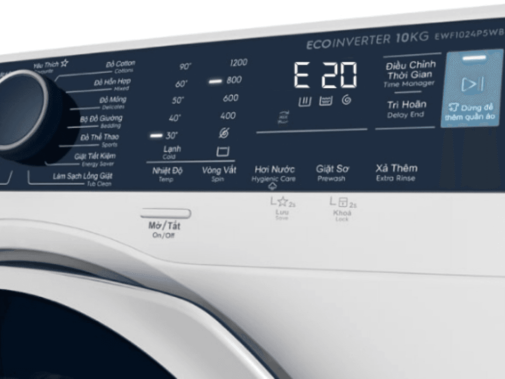 Gặp lỗi E20 máy giặt Electrolux cần làm gì để sửa? Gợi ý cách đơn giản nhất