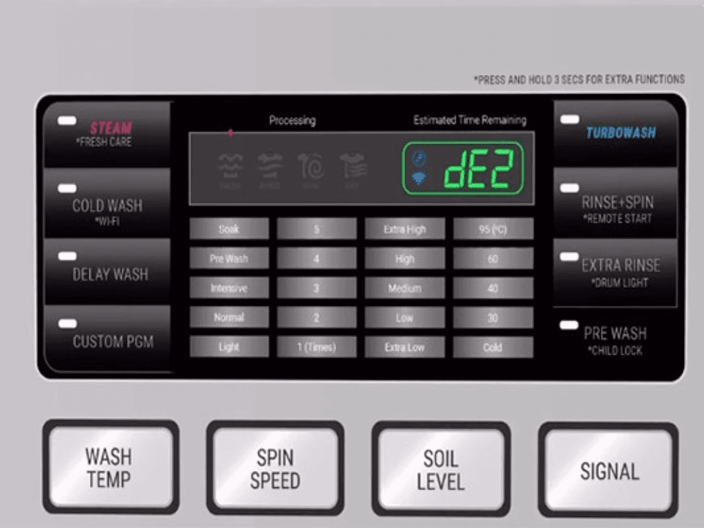 Lỗi DE2 máy giặt LG có nguy hiểm không? Phân biệt với mã lỗi DE và DE1