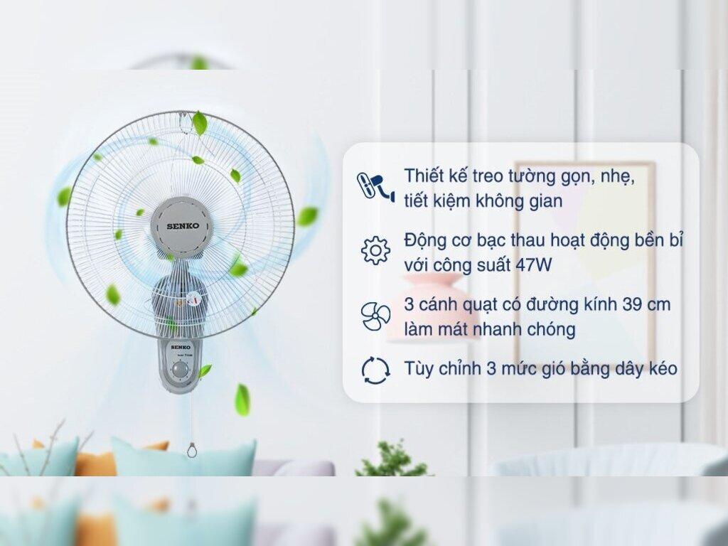 Quạt Treo Tường Senko 3 Cánh TR1628 47W