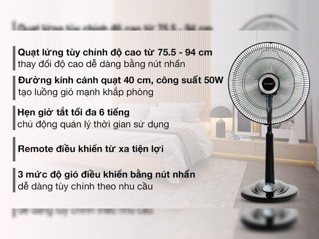 Quạt Lửng Sharp 3 Cánh PJ-L40RV-DG 50W