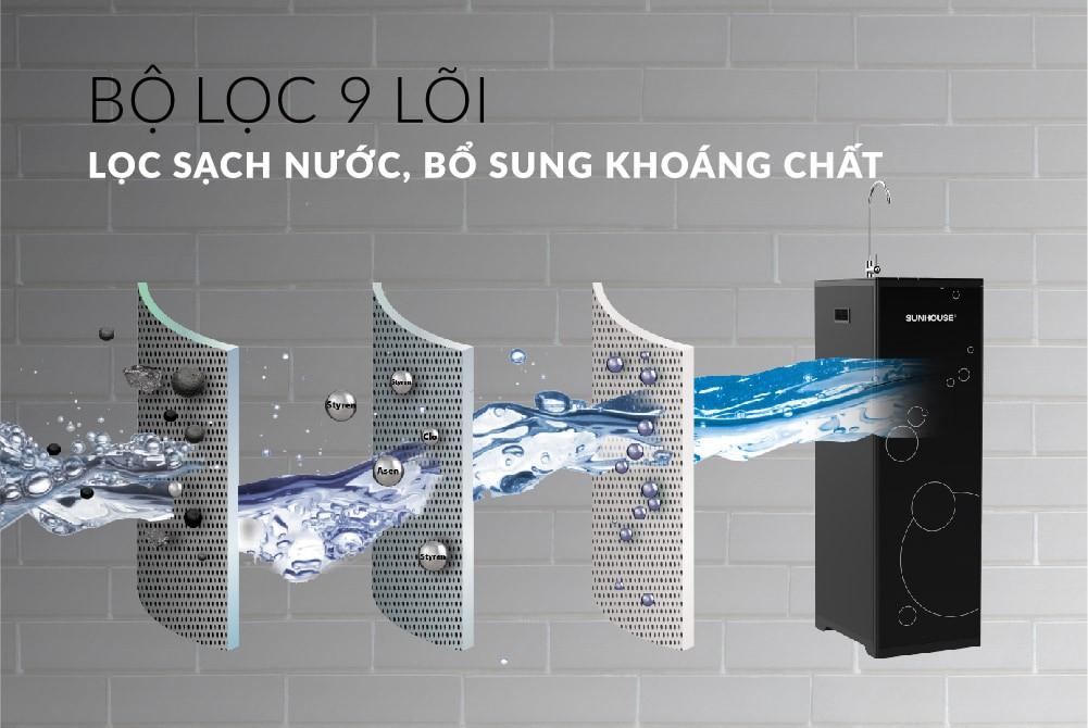 Máy lọc nước RO 9 lõi Sunhouse SHA8889K-4