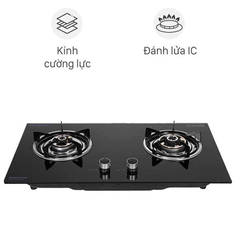 Bếp gas âm kính Sunhouse SHB507-MT-0