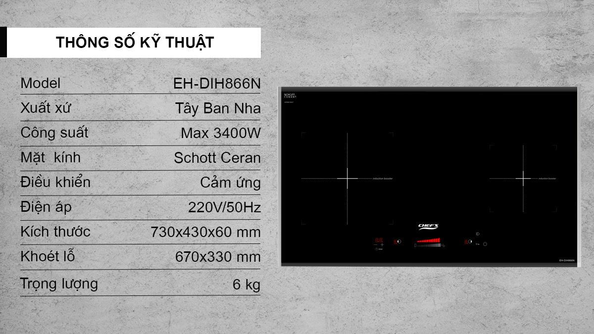 Bếp từ đôi Chef's DIH866N-Spain-3