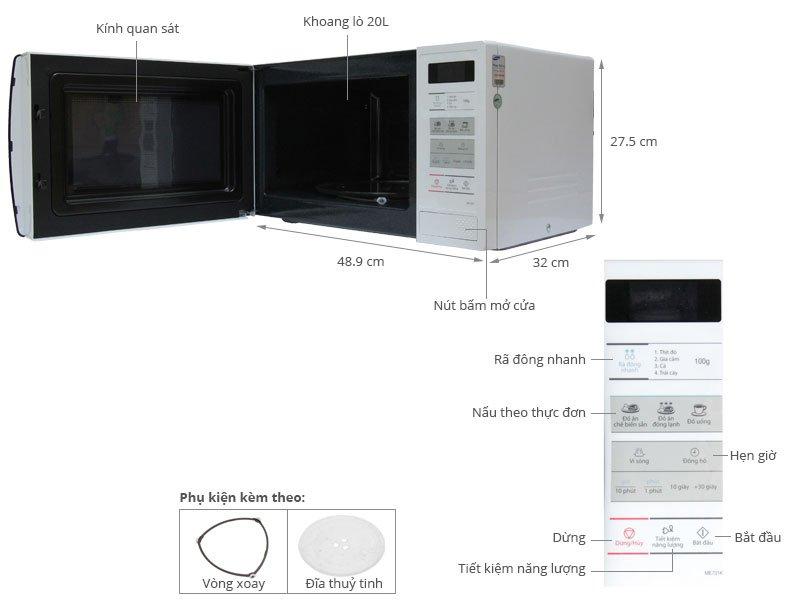 Lò vi sóng 20L Samsung ME731K-1