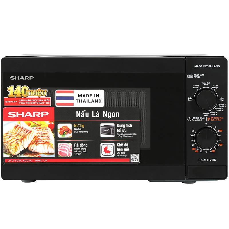 Lò vi sóng cơ có nướng 21L Sharp R-G211TV-BK