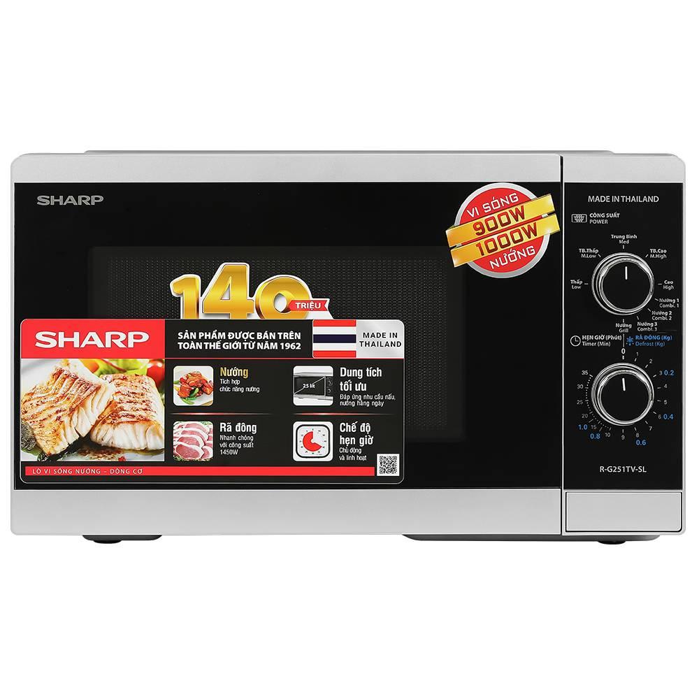 Lò vi sóng cơ có nướng 25L Sharp R-G251TV-SL-0