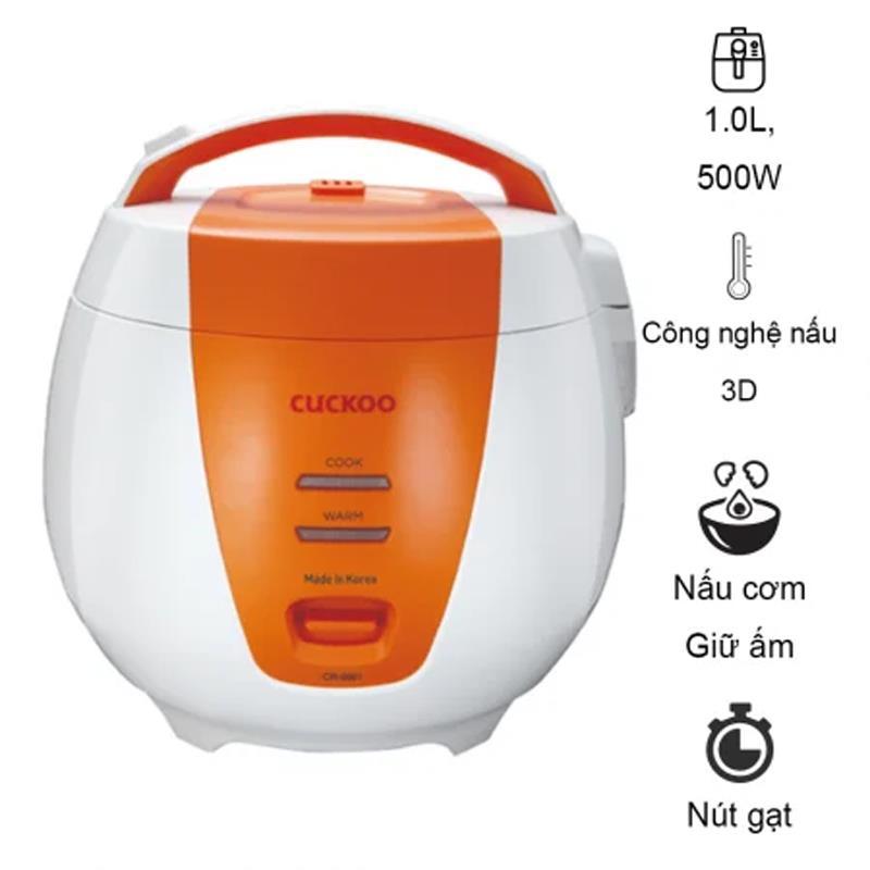 Nồi cơm điện 1.0L Cuckoo CR-0661- Màu Cam-0