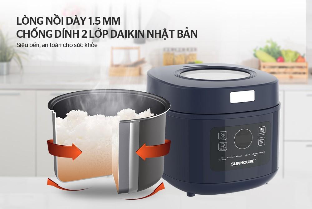 Nồi cơm điện tử 1L Sunhouse SHD8802-4