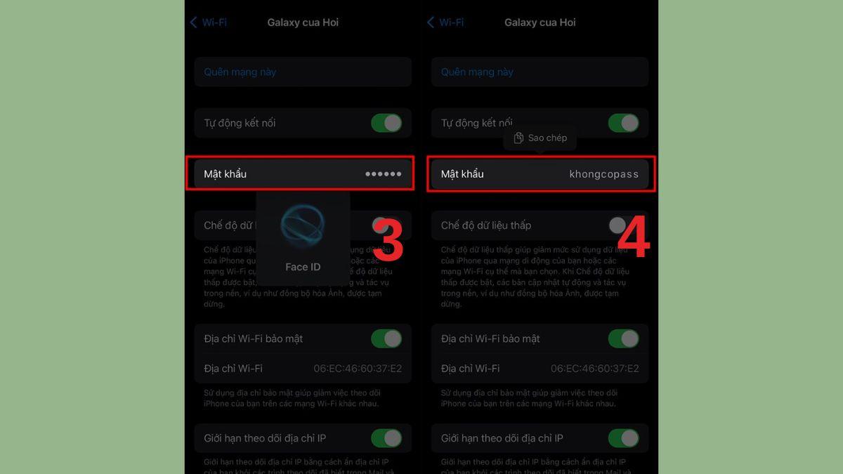 Cách xem mật khẩu Wifi trên iPhone trực tiếp trên máy - bước 2,3