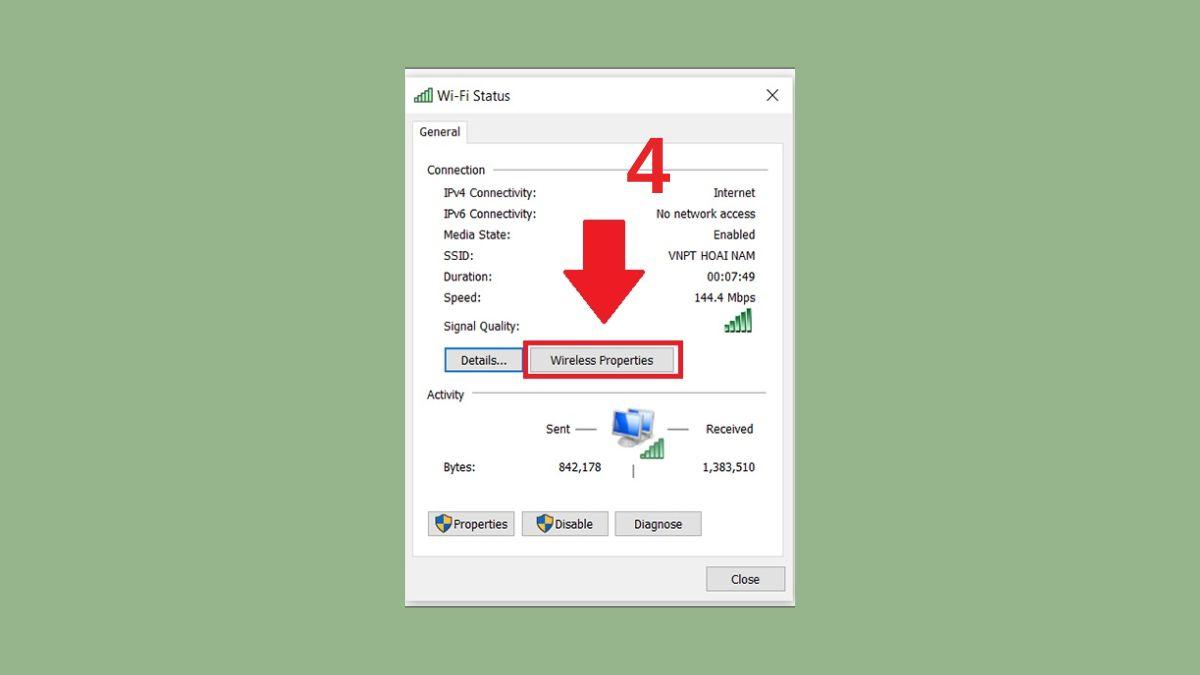 Cách xem lại mật khẩu Wifi trên máy tính Windows Bằng Open network & Internet settings - bước 4