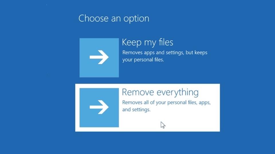 bạn có thể chọn mục Troubleshoot rồi tiếp tục chọn vào reset this PC
