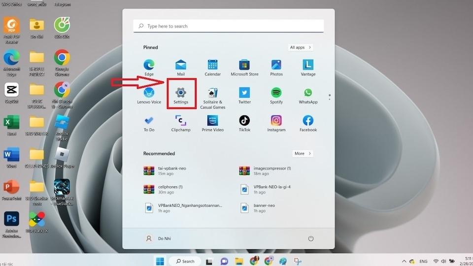 Settings trên Windows 11