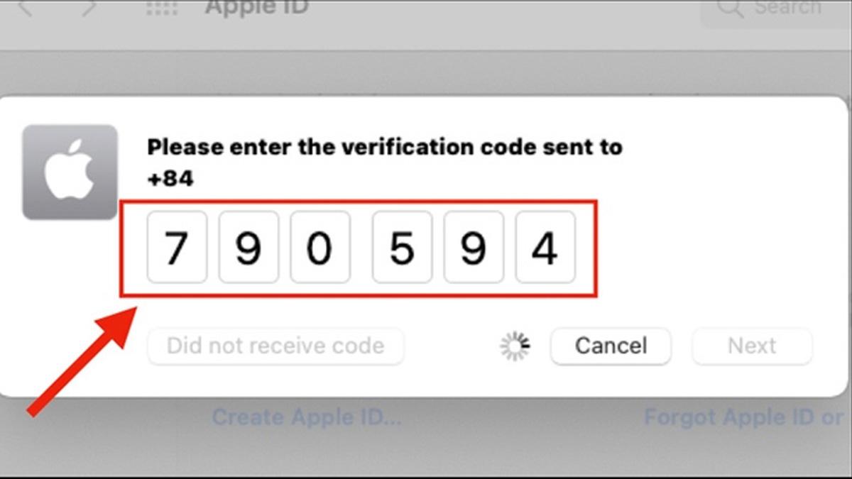 Nhập mã xác minh đã gửi qua số điện thoại