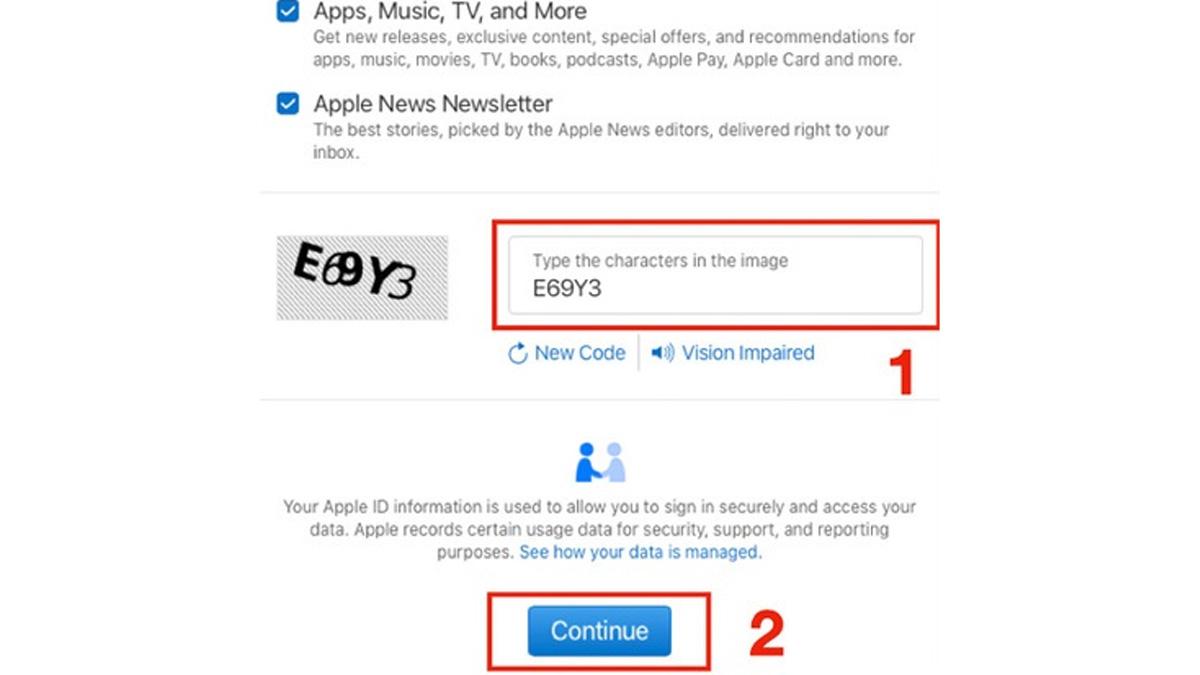 Nhập mã xác thực không phải là robot