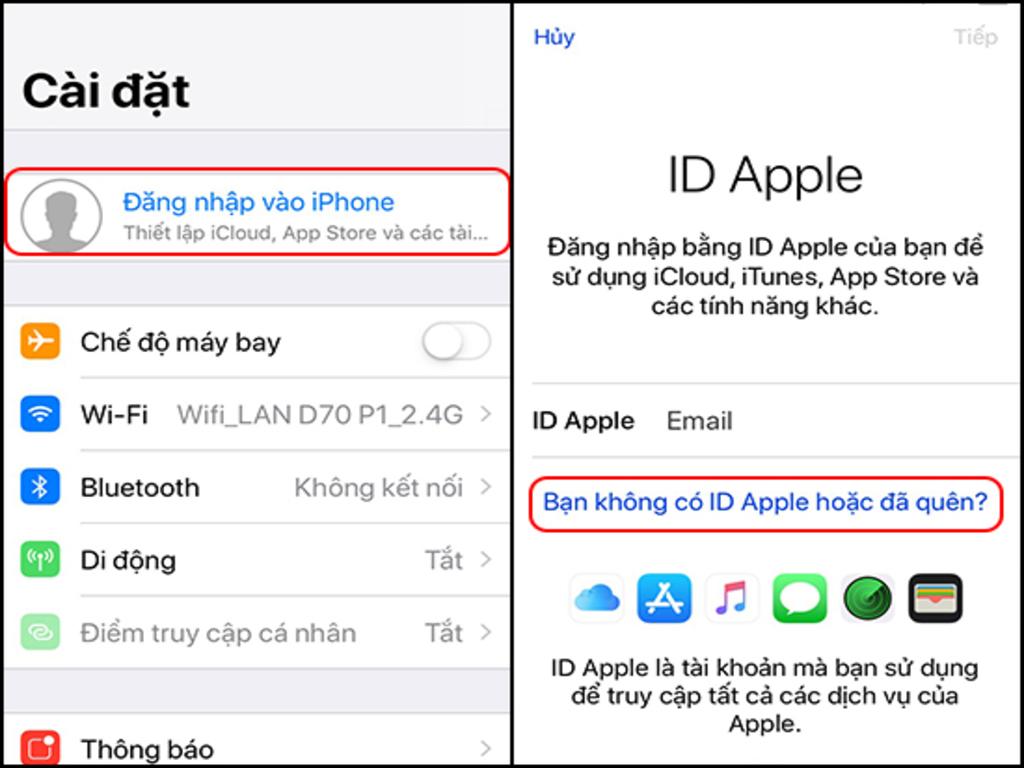 Cách đăng ký tài khoản iCloud trên iPhone, iPad