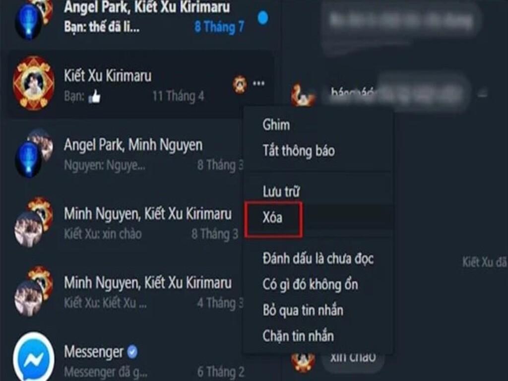 Vì sao lại xóa tin nhắn trên Messenger?