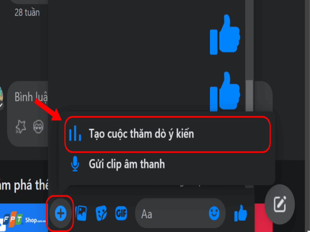 Cách tạo bình chọn ở Messenger trên điện thoại