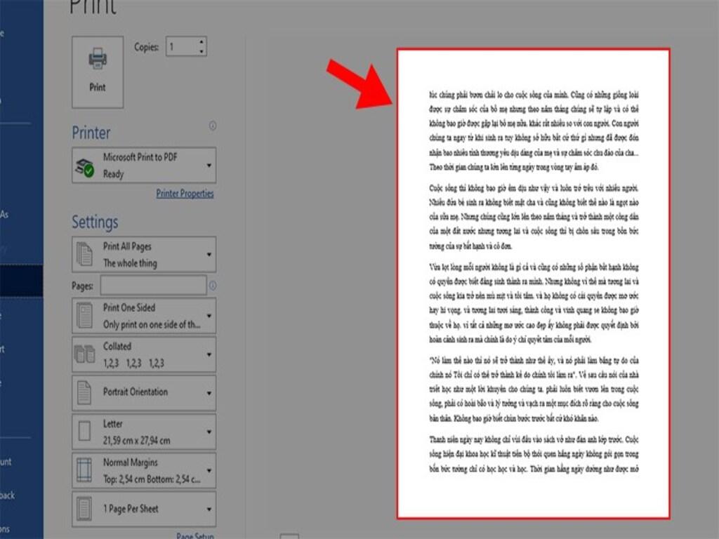 Cách xem lề trước khi in