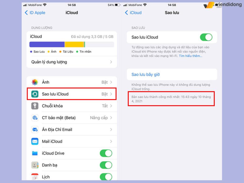 Lợi ích của việc sao lưu iCloud định kỳ