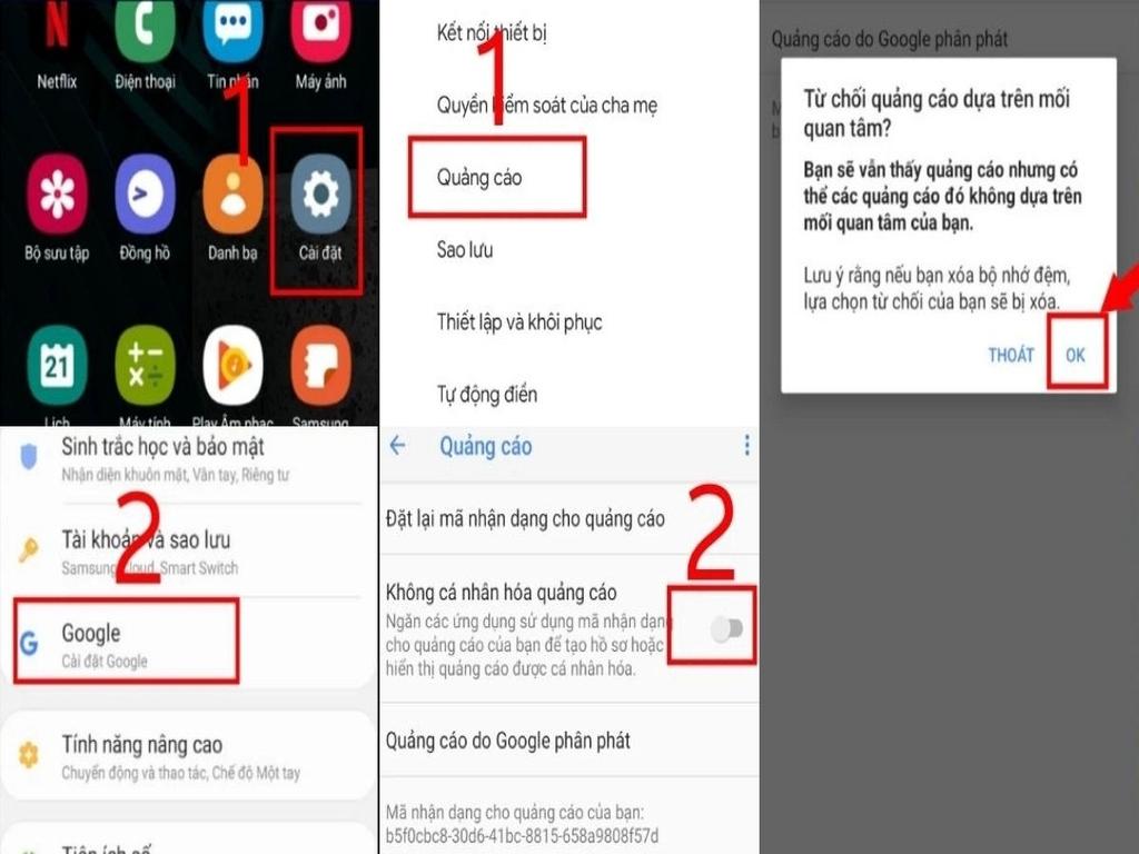 Vô hiệu hóa quảng cáo được cá nhân hóa từ hệ thống