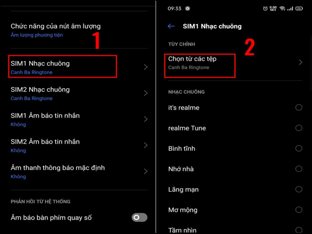 Cách cài nhạc chuông từ file MP3 có sẵn trong máy