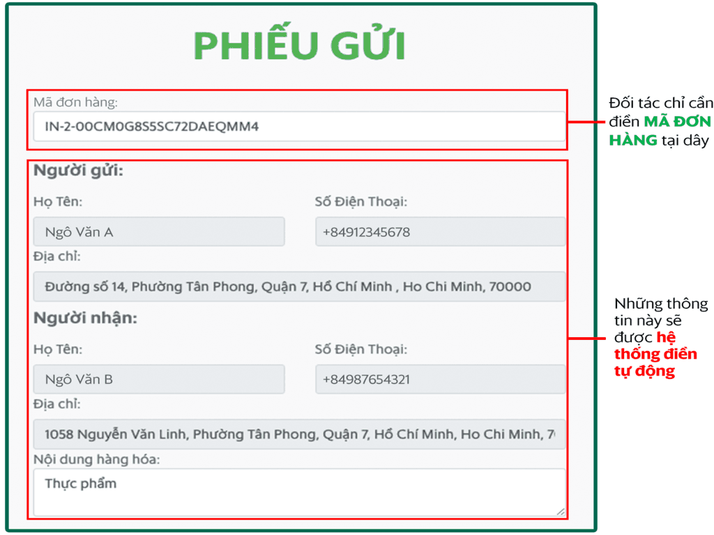 Hướng dẫn sử dụng phiếu gửi điện tử Grab chi tiết