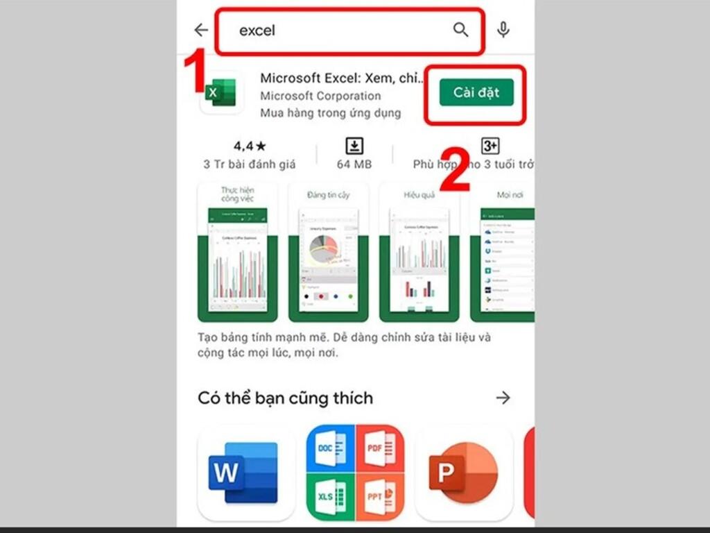 Cách cài đặt Excel trên điện thoại Android và iPhone