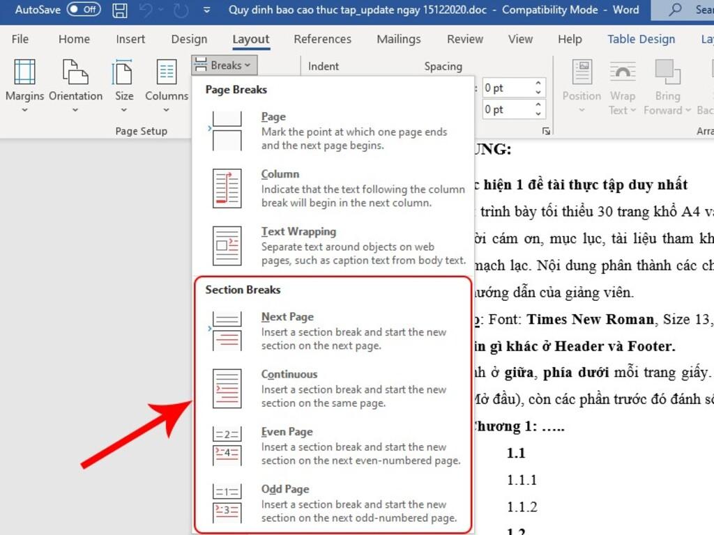 Cách đánh số trang từ trang bất kỳ trong Word