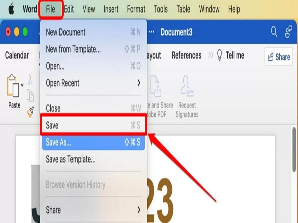 Cách lưu file Word lần đầu trên MacBook