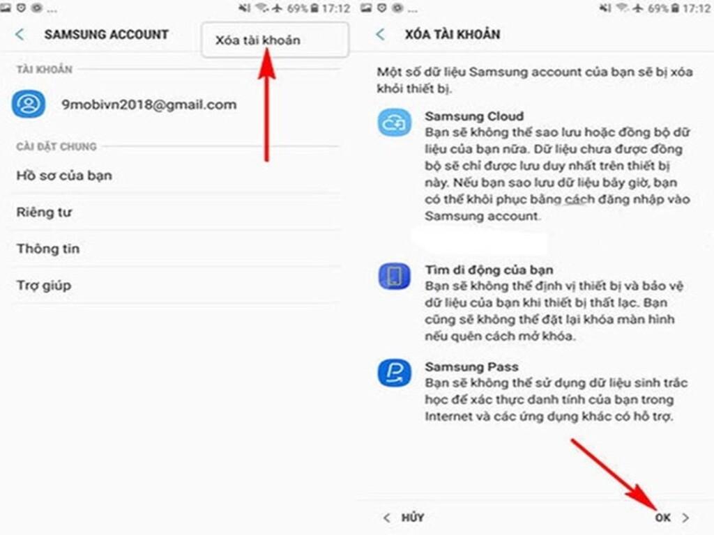 Cách xóa tài khoản Samsung Account trực tiếp trên điện thoại