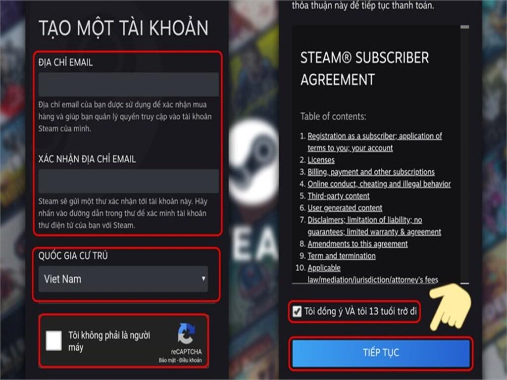 Hướng dẫn cách tạo tài khoản Steam trên điện thoại