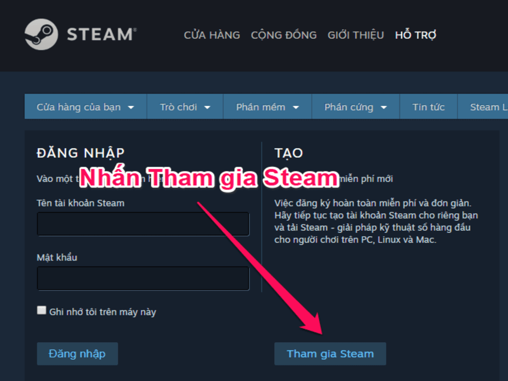 Hướng dẫn cách tạo tài khoản Steam trên máy tính