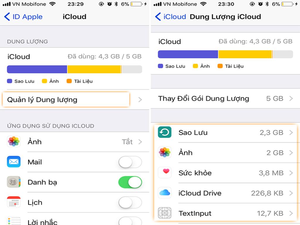 Nguyên nhân khiến dung lượng iCloud đầy