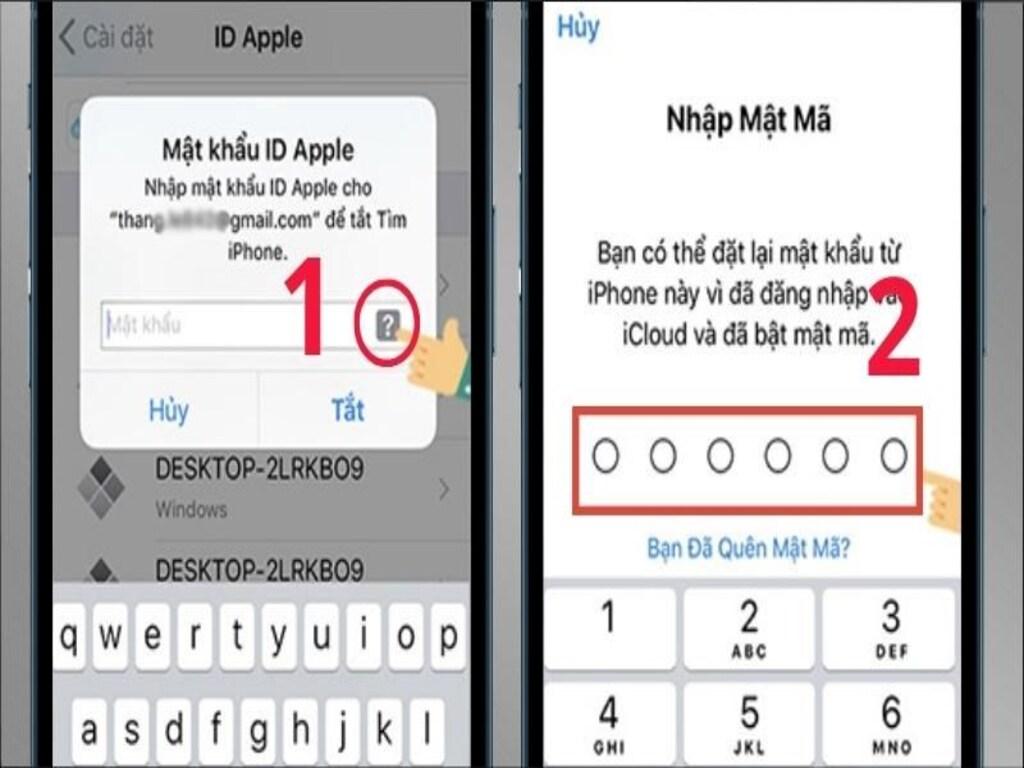 Cách khôi phục mật khẩu bằng email/số điện thoại