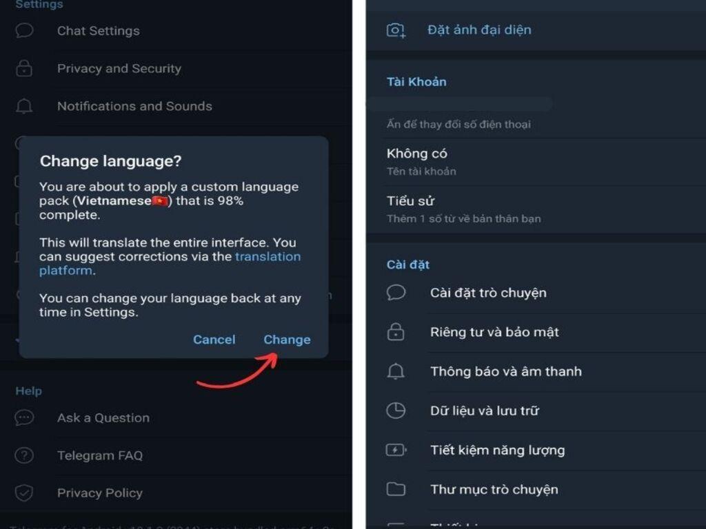 Cách cài tiếng Việt trực tiếp trong cài đặt