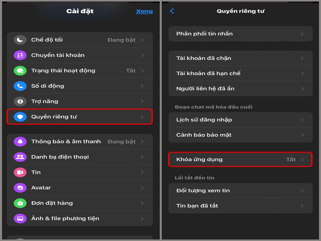 Cách khóa Messenger bằng Face ID hoặc mã khóa