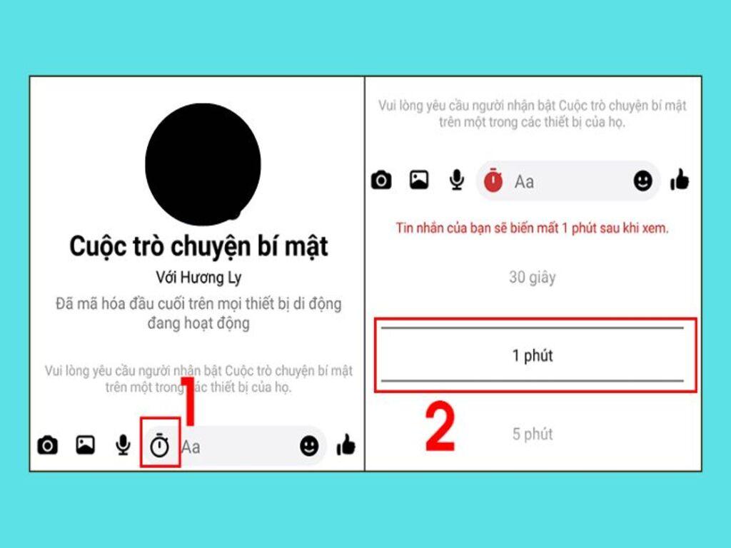 Tính năng mã hóa đầu cuối và thời gian tự xóa