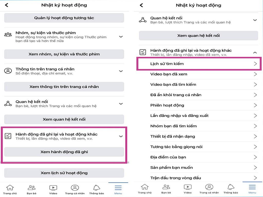 Những gì có thể kiểm tra trong nhật ký