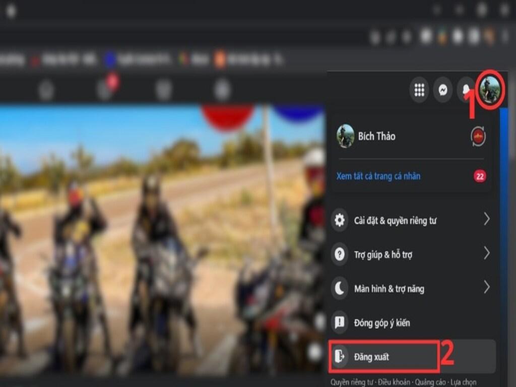 Hướng dẫn đăng xuất Facebook trên máy tính