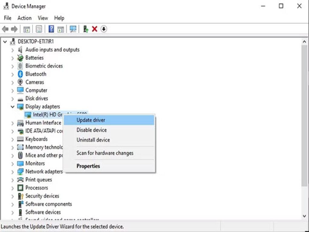 Cập nhật hệ điều hành và driver