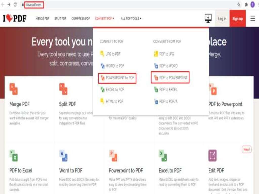 Chuyển PDF Sang PPT Bằng Công Cụ Online ILovePDF